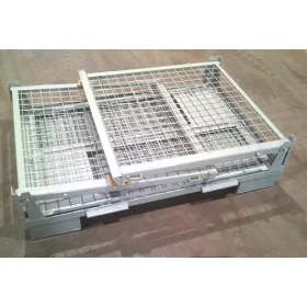  Összecsukható rácsos tároló konténer DIN15155 EUR raklap méret belül 780x1180x800 mm 900 kg Gitterbox, GiBo