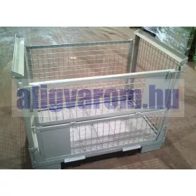   Összecsukható rácsos tároló konténer DIN15155 EUR raklap méret belül 780x1180x800 mm 900 kg Gitterbox, GiBo