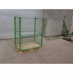   140 cm magas raklaprács könnyű rácsos tároló lehajtható oldalfal összecsukható  EUR raklapra rögzíthető