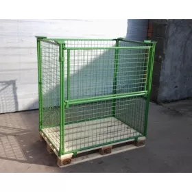   120 cm magas raklaprács könnyű rácsos tároló lehajtható oldalfal összecsukható  EUR raklapra rögzíthető