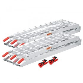   Nagy teherbírású összecsukható rámpa 226 cm 1360 kg/pár teherbírás 2 db rámpa motor, quad, kis traktor, munkagép, fűnyíró számára