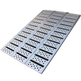   Extra széles rámpa, 175x115 cm nagy teherbírású összecsukható alumínium rakodó rámpa teherbírása 1020 kg - 340 kg elemenként