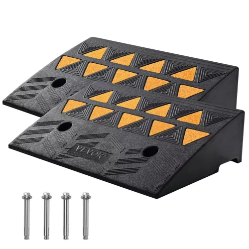 Tömör gumi küszöbrámpa szett 48,3x33x12,7 cm 2 db 12,7 cm magas, 15 tonna teherbírású kerekesszék rámpa 