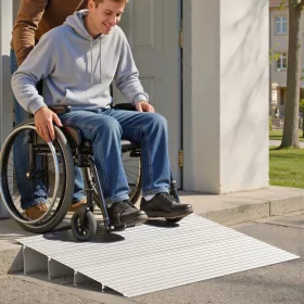   Küszöbrámpa 550x865x115 mm 4 db alumínium kerekesszék rámpa, 360 kg teherbírás