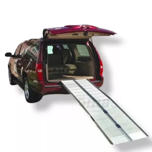 Mozgássérült rámpa 305 cm extra hosszú felhajtó mobil rampa kerekesszék hosszában és keresztben is összecsukható összehajtható