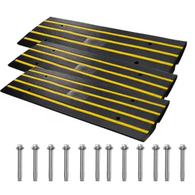   Gumi küszöb rámpa kábelcsatornával 122x40,5x6,5 cm 3 db felhajtó rámpa 15 tonna teherbírás