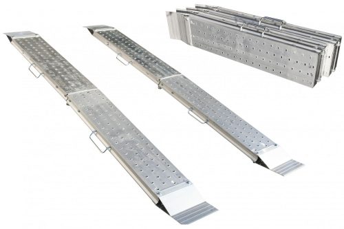 Nagy teherbírású összecsukható rámpa 1 db 242 cm 540 kg teherbírás. Mobil rámpa kis traktor munkagép fűnyíró motor kisautó