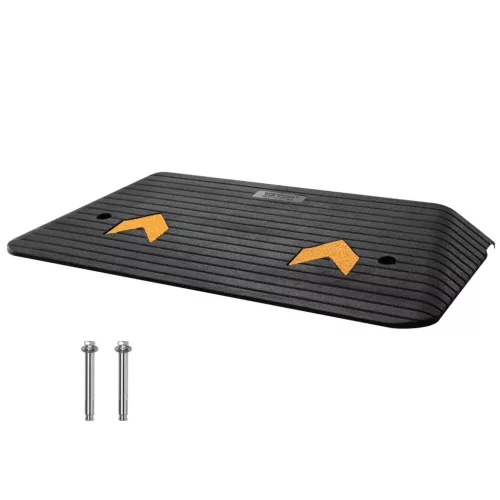 Tömör gumi küszöbrámpa 90,2x45,7x7,6 cm kerekesszék rámpa 15 tonna teherbírás, kábelcsatornával
