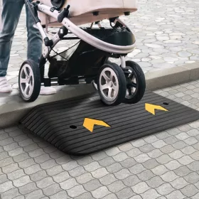  Tömör gumi küszöbrámpa 90,2x45,7x7,6 cm kerekesszék rámpa 15 tonna teherbírás, kábelcsatornával