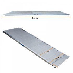    Mozgássérült rámpa széles rakodó rámpa 214,5x78x4 cm 600 kg teherbírású