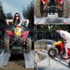 Összecsukható felhajtó rámpa 223 cm 680 kg/ pár teherbírás 2 db rámpa motor, quad, kis traktor, munkagép, fűnyíró számára