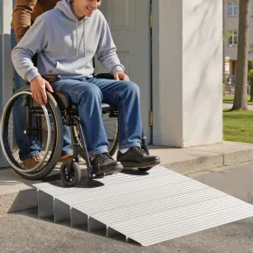   Küszöbrámpa 805x865x155 mm 6 db alumínium kerekesszék rámpa, 360 kg teherbírás