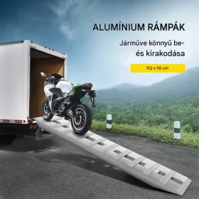   Alumínium rakodórámpa 1520x305 mm 2 db ATV rámpa 2722 kg teherbírás, akár 406 mm rakodási magasság