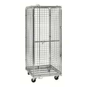   Mobil rollkonténer rácsos falakkal 400 kg terhelhetőség, biztonsági konténer zárószerkezettel szállító kocsi