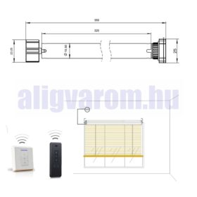   Roló motor, csőmotor távirányítóval vezérelhető 16 csatornás Ø25 mm tengelyhez