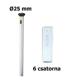   Roló motor, csőmotor távirányítóval vezérelhető 6 csatornás Ø25 mm tengelyhez