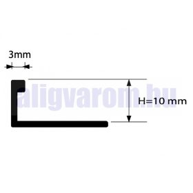 AV 10 mm Élvédő csempeszegély szálcsiszolt ezüst szegély eloxált alumínium L profil 10x2700 mm 