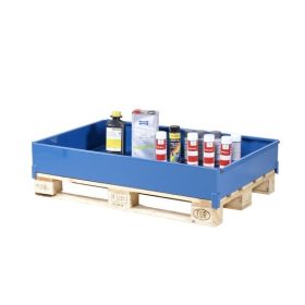   SZÁLLÍTÁS SÉRÜLT! Raklapra rögzíthető tároló láda veszélyes anyagok tárolása, szállítása 150 literes EUR raklap méretű kármentő 