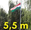  HIBÁS! Zászlórúd 5,5 méteres teleszkópos kihúzható alumínium zászlóoszlop. Antenna rúd, antenna oszlop minőségi kivitel 