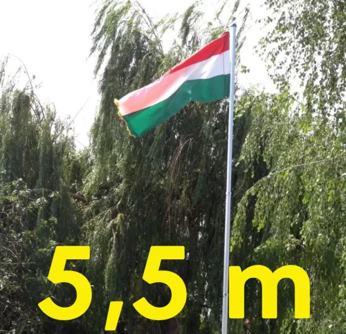 HIBÁS! Zászlórúd 5,5 méteres teleszkópos kihúzható alumínium zászlóoszlop. Antenna rúd, antenna oszlop minőségi kivitel