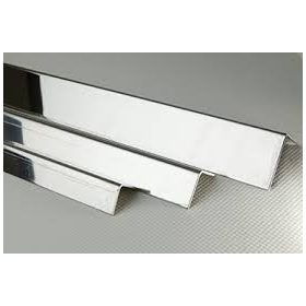   AV L profil polírozott inox hatású eloxált alumínium sarokprofil 25x25x2000 mm sarokvédő sarokléc élvédő szögprofil