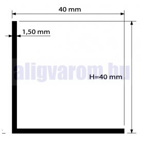   AV alumínium L profil eloxált arany szögprofil sarokprofil 40x40x2000 mm sarokvédő sarokléc élvédő 