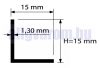 OX Szögprofil eloxált alumínium L profil élvédő sarokprofil 15x15x2000 mm sarokvédő élvédő sarokléc 1,3 mm anyagvastagság