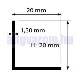   OX Alumínium sarokléc 20x20x2000 mm eloxált ezüst élvédő