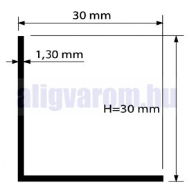   OX Szögprofil eloxált alumínium L profil élvédő sarokprofil 30x30x2000 mm sarokvédő élvédő sarokléc