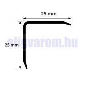 AV Alumínium élvédő sarokprofil arany eloxált matt 25x25x2700 mm hosszú sarokvédő sarokléc