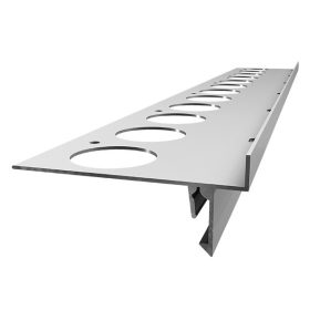   OX Stone kavicsszőnyeg teraszszegély plussz takarólemezzel kiegészíthető vízvető profil 2,5 m élvédő ezüst eloxált alumínium