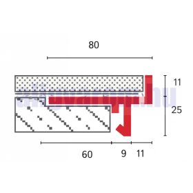   OX Stone teraszszegély Belső sarok Plussz takarólemezzel kiegészíthető kőszőnyeg vízvető profil élvédő ezüst eloxált alumínium