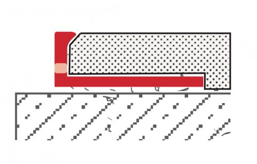 OX Stone L Kőszőnyeg záró profil  Alumínium élvédő szegély 10-12-15 mm magas 2500 mm