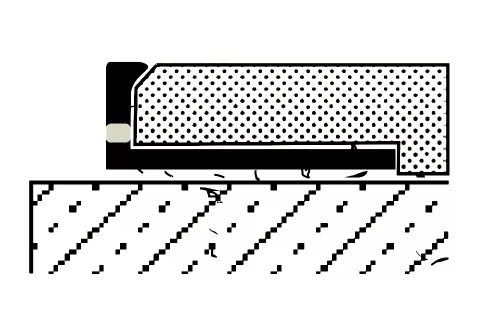 OX Stone L Kőszőnyeg záró profil  Rozsdamentes inox 15 mm magas kavicsszőnyeg élvédő
