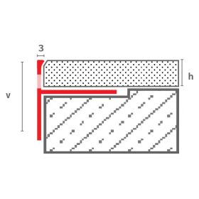   OX Stone Kőszőnyeg kavicsszőnyeg élvédő profil oldaltakarással 10x2500 mm eloxált alumínium kőszőnyeg szegély