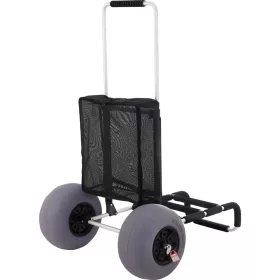   Összecsukható alumínium strandkocsi 75 kg teherbírással – állítható húzókar, 33 cm-es homokjáró kerék, 58 × 38 cm-es rakfelület, extra tárolótáskával és rögzítőpántokkal