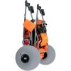 Összecsukható strandkocsi ballonkerékkel – 160 kg teherbírású homokjáró strandbuggy 30,5 cm-es kerekekkel, többzsebes tárolórendszerrel és papucs-/pohártartóval, narancssárga színben