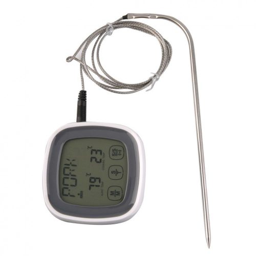 Sütő főző hőmérő érintő képernyővel Digitális hőmérséklet mérés hőálló külső érzékelővel magas +250°C értékéig.