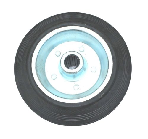 Ø 75 mm szállítókocsi gumikerék pl. molnárkocsi, kézikocsi, kiskocsi 75x23 fém felni tömör gumi
