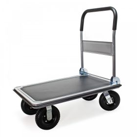   Szállítókocsi, húzható kézikocsi 300 kg teherbírású pneumatikus gumiabroncsokkal és összecsukható csúszásgátló burkolattal