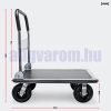 Szállítókocsi, húzható kézikocsi 300 kg teherbírású pneumatikus gumiabroncsokkal és összecsukható csúszásgátló burkolattal