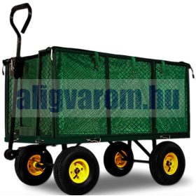   Kiskocsi, húzható kézikocsi 550 kg teherbírású, Rakfelület 96x49x41 cm lehajtható oldalfal, levehető kar, géppel is húzható 