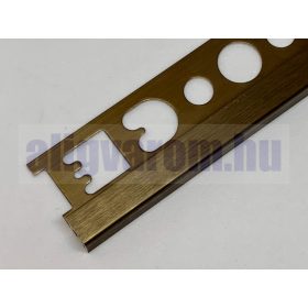    OX 10 mm Csempeszegély Q négyzet szögletes 10x2500 szálcsiszolt bronz barna alumínium kocka keresztmetszet