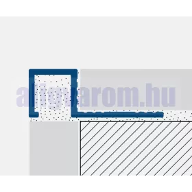 AV Csempe sarokprofil szögletes ezüst polírozott króm 10x2700 mm alumínium csempeszegély kocka forma