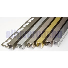 AV Csempe sarokprofil szögletes ezüst eloxált matt 10x2700 mm alumínium csempeszegély kocka forma hi
