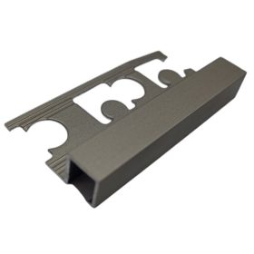   AV 12 mm Csempe sarokprofil szögletes pezsgő titán matt eloxált alumínium csempeszegély kocka forma hidegburkolat burkolóprofil 12x2700 mm