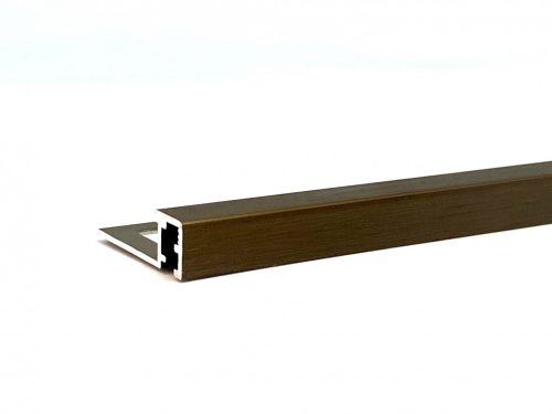 OX 8 mm Csempeszegély Q négyzet szögletes 8x2500 szálcsiszolt bronz barna alumínium kocka keresztmetszet