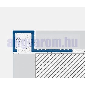   AV 8 mm Csempe sarokprofil szögletes ezüst polírozott króm alumínium csempeszegély kocka forma hidegburkolat burkolóprofil 8x2700 mm