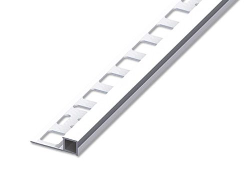 OX 8 mm Csempeszegély Q négyzet szögletes 8x2500 polírozott króm fényes alumínium kocka keresztmetszet