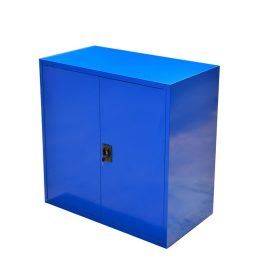   Acélszekrény kék Swed-100 acél szerszámos szekrény 2 db tároló polccal 70 kg/polc teherbírás 1000x1000x500 mm